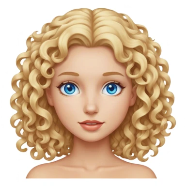 Hot blonde female with curly hair and blue eyes. also has a slim face design sticker