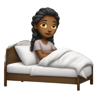 Girl resting in bed  sticker