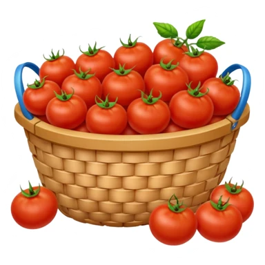 tomato and other fruits in basket sticker
