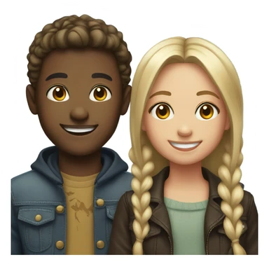 boy and girl with smiles and style sticker