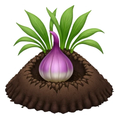 a shallot growing in peat moss sticker