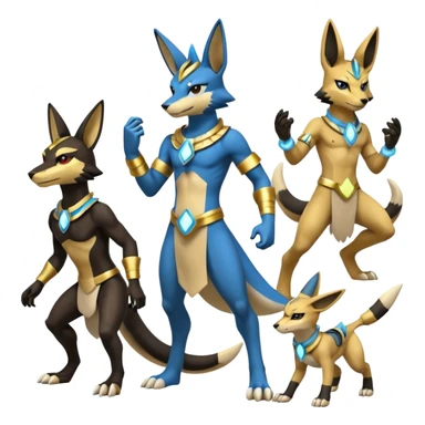 Electrike-Anubis-Lucario-Zeraora (full body) sticker