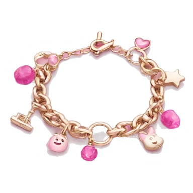 Bracelet with pink charms sticker