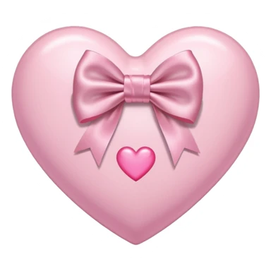 light pink heart with pink bow sticker