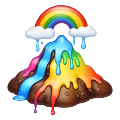 melted rainbow poop landscape  sticker