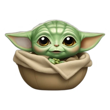 Baby yoda smiley sticker