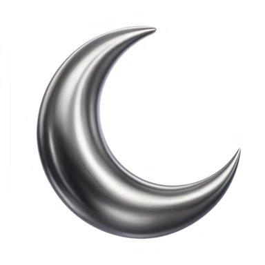Add a subtle purple glow to the chrome moon icon, keep the background transparent. sticker