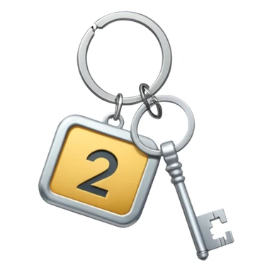 una llave con un llavero que diga C21 sticker