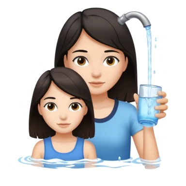 una chica soltando encima de la cabeza de otra chica sticker