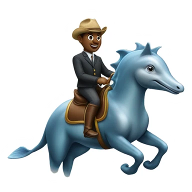 Dolphin riding a horse sticker