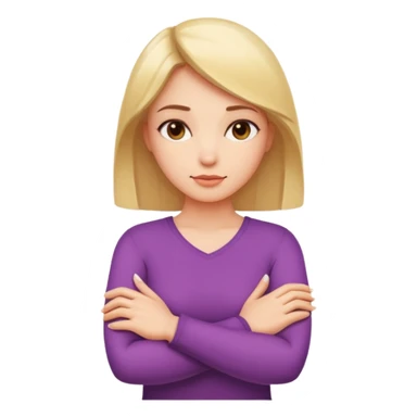 Woman Gesturing No, A woman with arms crossed forming an 'X' sticker