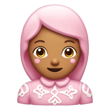 pastel pink gingerbread woman sticker