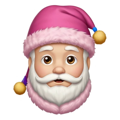 santa with pink fluffy hat without a beard sticker