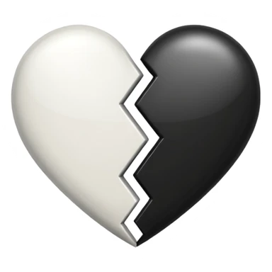 قلب مقسوم نص ابيض ونص اسود sticker