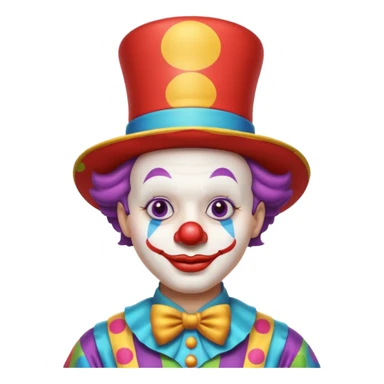 Clown with big top hat, shirt sticker