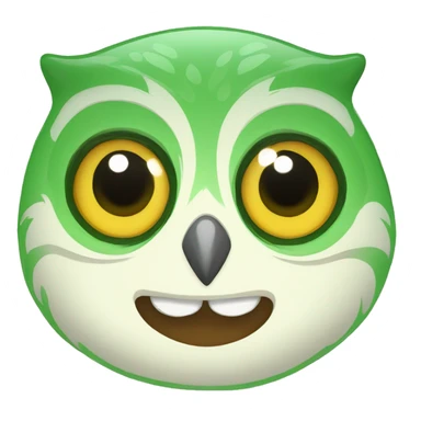 Duolingo green owl smile sticker