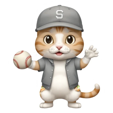 Rengi gri beyaz olaolan rapci kedi sticker