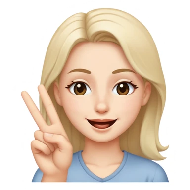 wink with peace sign  sticker