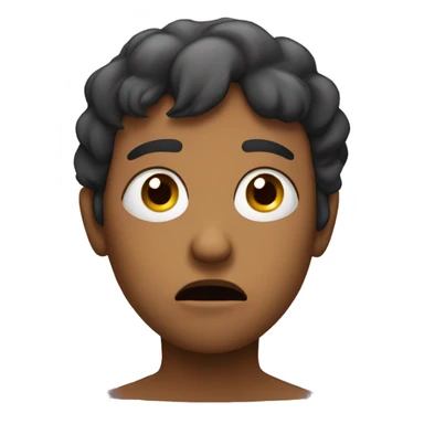 person with an upset face with their eyes directed to the side of them sticker