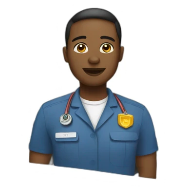 Humanitarian worker at office  sticker