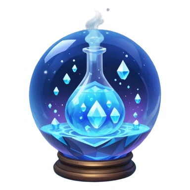 Blue Magic Fantasy Potion, Ball Circle Low Poly sticker