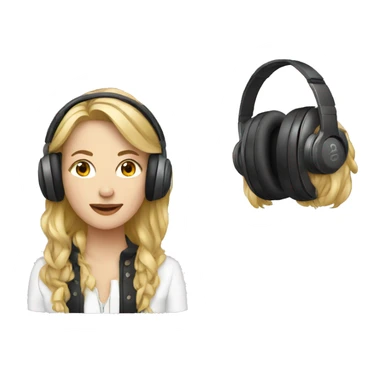 white woman music producer with headphones sticker