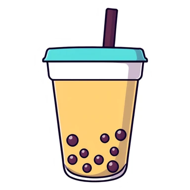bubble tea with tapioca pearls sticker
