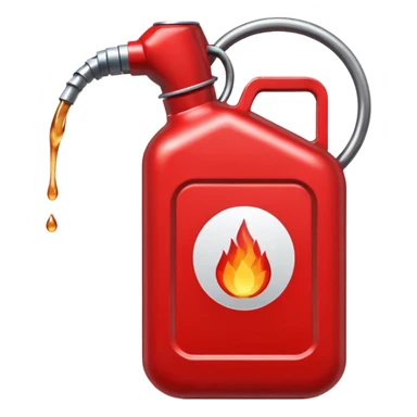 red gasoline canister plain pouring drops of diesel sticker