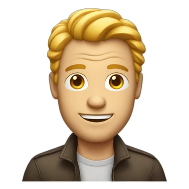 white man with a sly grin keep a phone in his hands sticker