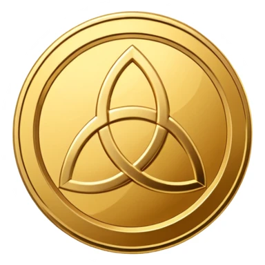 Gold coin with a triquetra on it sticker