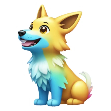 Colorful Gardient Shiny Electric Dog Pokémon sticker