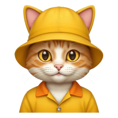 cat with yellow hat and shirt sticker