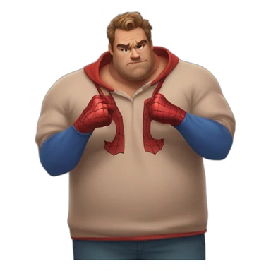 Heavyset lazy Spider-Man sticker