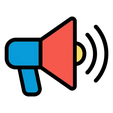 colored loudspeaker icon sticker