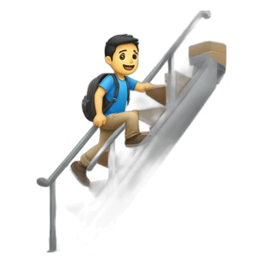 Un papi qui descend les escaliers sticker