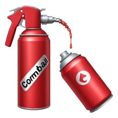 red spray can that says *Anti-cornball spray* on it sticker