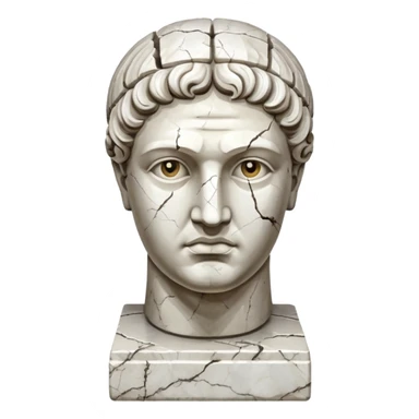 white cracked marble greek statue head sticker