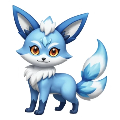 Glaceon-Fennekin-Meowstic-Fakémon-hybrid-creature (full body)  sticker