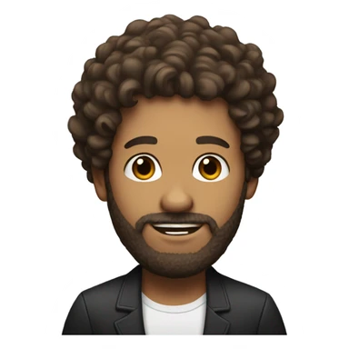 Man with Brown curly hair and Beard playing the Piano sticker