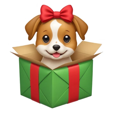 Dog in wrapped new yaer sticker