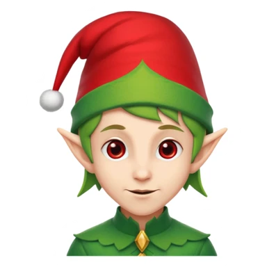 green elf with christmas hat sticker