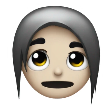 Emo emoji with black tears sticker