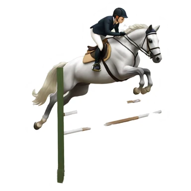 Horse jumping over a jump sticker
