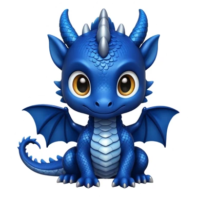 adorable midnight blue chibi dragon sticker
