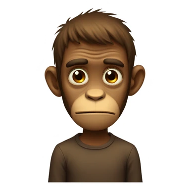 sad monkey-human sticker