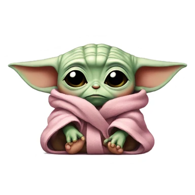 Pink baby yoda sad sticker