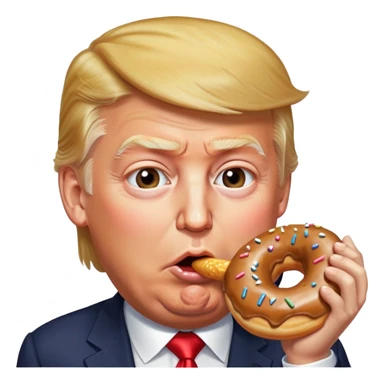 Donald trump eating donut sticker