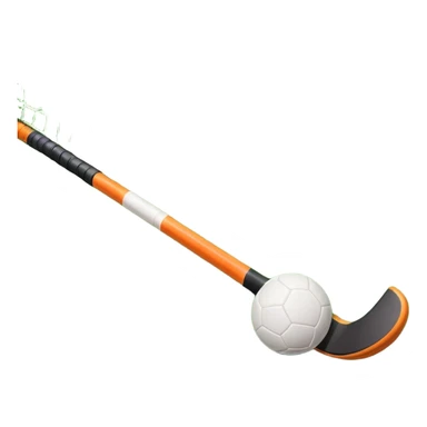 A field hockey stick and ball on a vibrant green grass field, with goalposts and clear field markings in the background. The scene emphasizes the bright, lush grass, highlighting the fast-paced and strategic nature of hockey on a well-maintained pitch. sticker