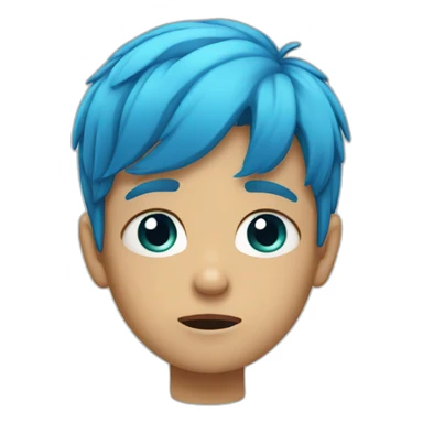 blue haired kid crying sticker