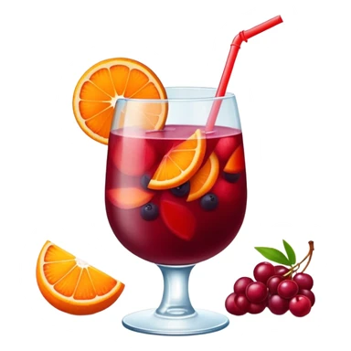 frozen sangria in a glass with fruit sticker